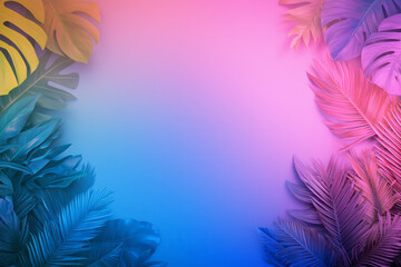 Leinwandbilder - Beautiful, colorful collage concept of a vibrant tropical rainforest, contemporary colors and mood
