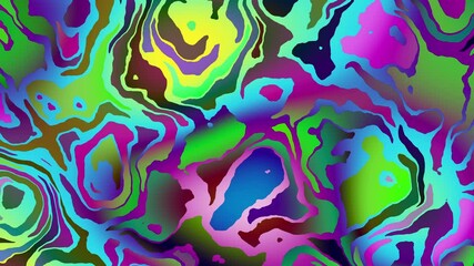 Fototapete - Colorful abstract psychedelic fluid background for summer music festival. Loop VJ background
