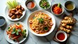 © NeoDesign Hub - Spicy prawn pasta satay vibrant Thai feast marble