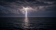 © Irma - Dramatic lightning striking over dark ocean waves
