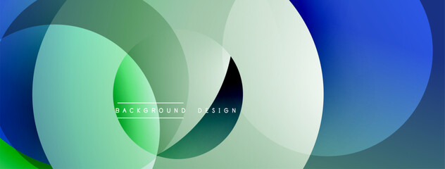 Leinwandbilder - Layered circular shapes in vivid colors form a gradient-rich abstract design with smooth transitions, depth effects, and a modern, futuristic aesthetic