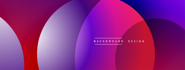 Wall Mural - layered circular shapes in vivid colors form a gradient-rich abstract design with smooth transitions