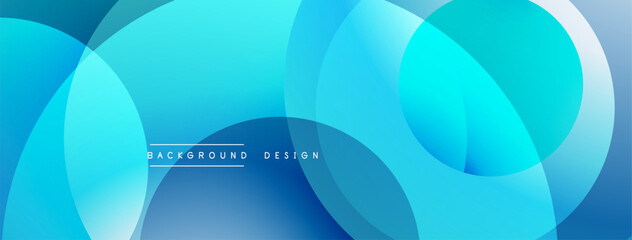 Leinwandbilder - Layered circular shapes in vivid colors form a gradient-rich abstract design with smooth transitions, depth effects, and a modern, futuristic aesthetic