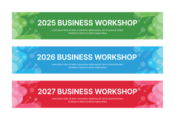 Wall Mural - set of business banner design templates in modern, geometry, abstract shape pattern style for school