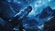 © crazyass - Celestial exploration through telescope in starry night outer space digital art cosmic environment close-up view