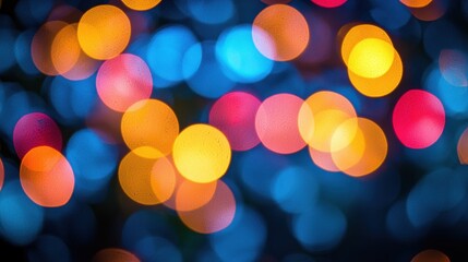 Wall Mural - Colorful bokeh lights in blue and orange with soft glow effect