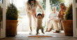© CC/peopleimages.com - Love, walking and baby with family at house for support, bonding and grandparents. Care, happiness and learning with mother and child holding hands at home for commitment, growth and trust together