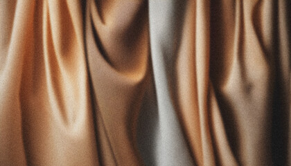 Wall Mural - grainy texture background of flowing drapery fabric in warm tones