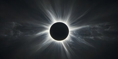 Wall Mural - During a spectacular total eclipse, the moon is completely covering the sun