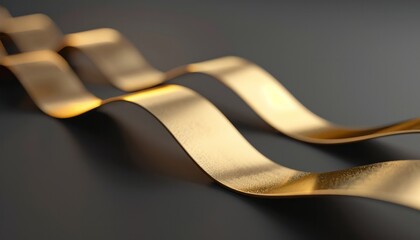 Golden creativity ribbon simple and elegant style rendered clean gold curl swirl curve wave spiral backgrounds.