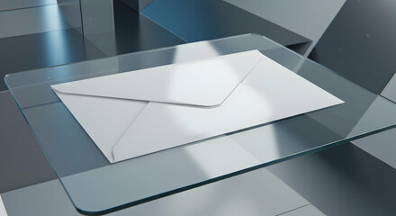 White Envelope On Glass Surface