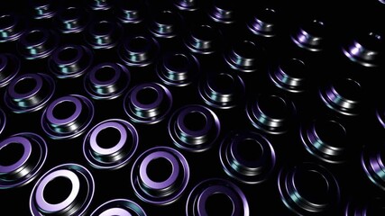 Wall Mural - abstract metallic rings pattern: a dark, futuristic 4k animation background loop