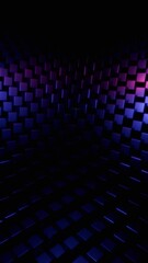 Wall Mural - abstract purple and blue glowing cubes background