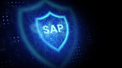 SAP System Software Automation concept on virtual screen data center. Business, modern technology, internet and networking concept.