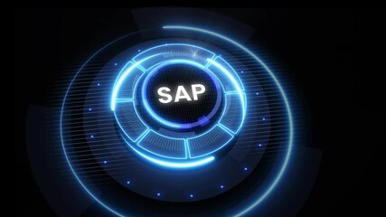 Internet, business, Technology and network concept. SAP System Software Automation concept on virtual screen data center.