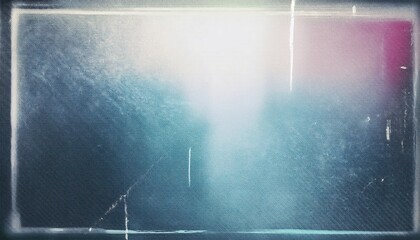 Aufkleber - textured abstract vintage frame with scratched blue and pink gradient, retro halftone pattern, faded light effect


