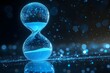 © BAYC - Digital hourglass with glowing particles a time and technology concept.