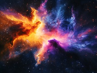 10. an abstract explosion of colors resembling a nebula in space