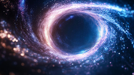 Wall Mural - cosmic vortex: a stunning and captivating visual representation of a black hole with swirling cosmic