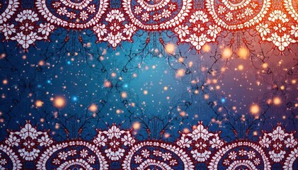 Geometric lace with repeating motif, crisp lines , elegant, texture