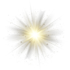 Wall Mural - bright sun flash shines strongly, radiating a golden aura. light transitions spread smoothly, formin
