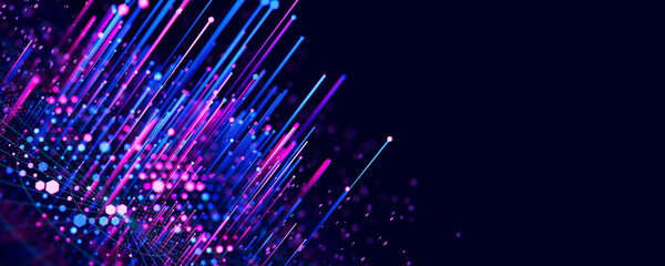 Wall Mural - big data complex graph. quantum computing universe. cyber space of ai technology. futuristic graph. 
