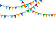 © Little Monster 2070 - png string bunting fair garland bright carnival triangle holiday decoration orange yellow red white blue three-dimensional anniversary birthday celebrate colourful congratulation cut-out element
