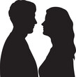 © Pujan - Romantic Couple Love Silhouette in vector illustration