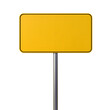 © Atick Tajwar Khan - Yellow street sign on transparent background. Cutout, PNG format.
