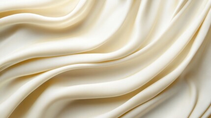Aufkleber - Soft, creamy white fabric with elegant, flowing folds and wrinkles.