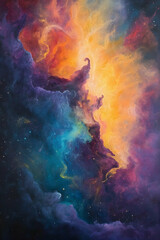 Wall Mural - Celestial nebula with vibrant hues  -  