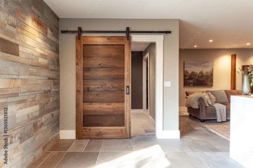 Sliding Barn Door. Modern Interior Design Concept for Contemporary ...