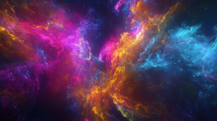 cosmic quantum fractal abstract with vibrant nebula energy