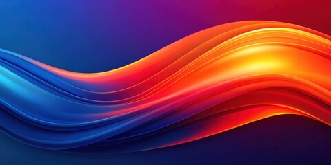 Wall Mural - abstract blue and orange swirling waves design background