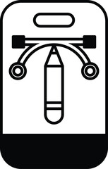 Wall Mural - a black and white drawing of a pencil and a skateboard