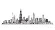 © Awan - Drawing of City Skyline with Tall Buildings and Urban Environment
