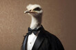 © Andsx - Ostrich in Tuxedo: A Humorous Portrait