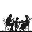© shopone - Silhouette of a home scene were a family enjoy their lunch or dinner