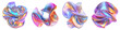 © Sawera - Holographic flowing shape isolated on transparent background. PNG ,Set of