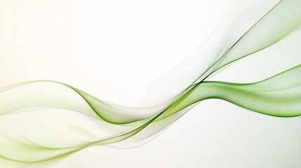 Leinwandbilder - Abstract green waves flowing on white background