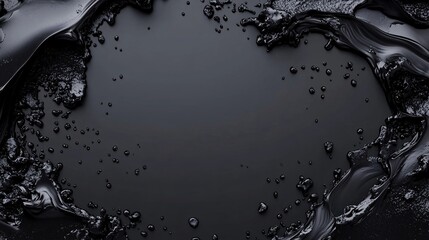 Aufkleber - Black paint splashing, making a frame on dark background