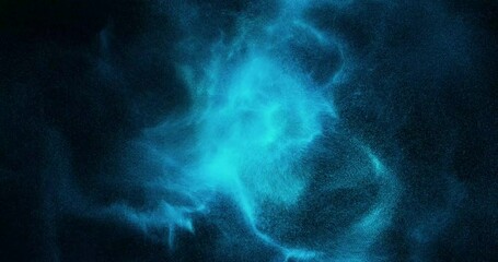 Wall Mural - glowing particle burst. abstract fluid and pulsating effect on particles. flowing forces on water or