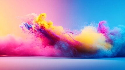 Aufkleber - Colorful smoke creating abstract shapes on gradient background