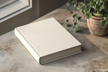 Wall Mural - blank white book mockup on grey background. 3d rendering