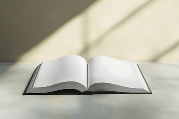 Wall Mural - Open book with blank pages on a white background. 3d render