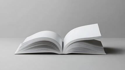 Wall Mural - Open book with blank pages on a white background. 3d render