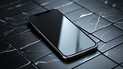 smartphone on dark marble, technology background, product display, website mockup