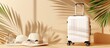 © Underhood - A 3D illustration of a suitcase with a hat and sunglasses, set on a beige background. The image evokes the excitement of summer travel, rendered in 3D style