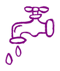 Wall Mural - water faucet icon crayon chalk drawing vector