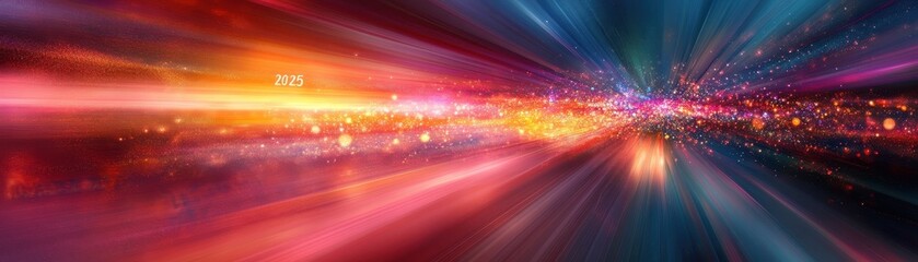 Poster - Abstract Blurred Light Streaks with Vibrant Red and Blue Tones Creates a Dynamic and Energetic Background Perfect for Modern Design Projects and Futuristic Technological Visualizations
